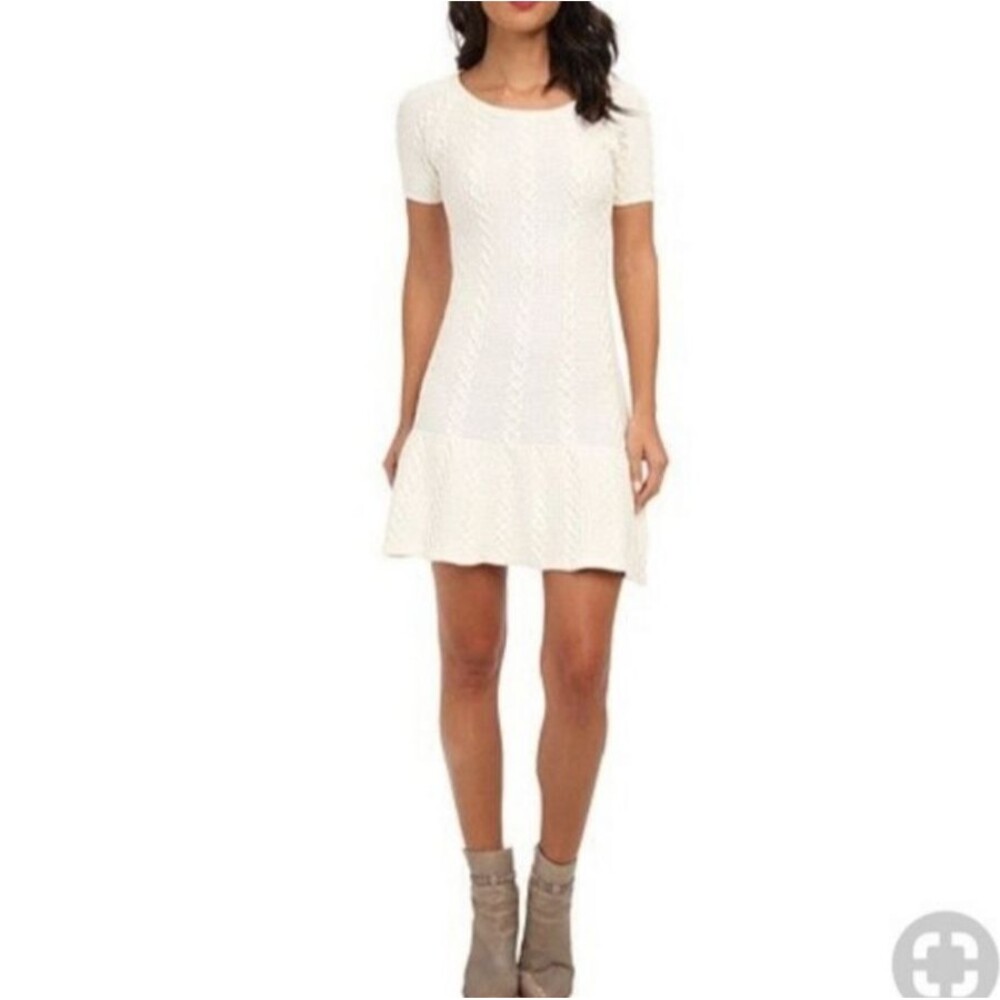 Sam Edelman Wool Blend Sweater Dress Womens Size XS Cream Fairy Preppy
